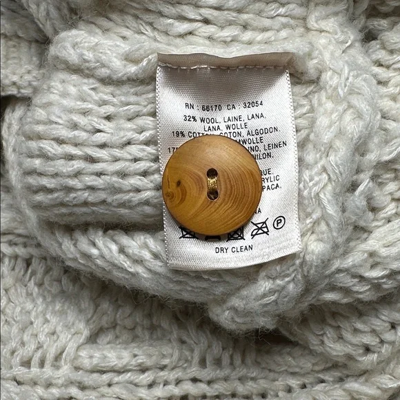 Anthropologie Sparrow Stitchy Peplum button cardigan tie waist wool blend M - Picture 7 of 11